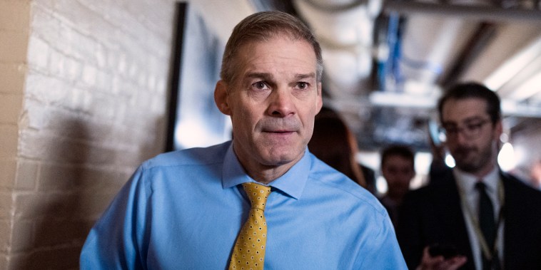 Jim Jordan during a meeting of the House Republican Conference in the U.S. Capitol