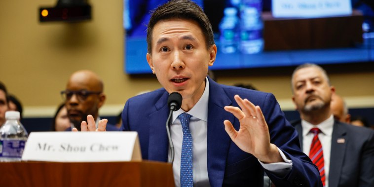 TikTok CEO Shou Zi Chew testifies before the House Energy and Commerce Committee at the Capitol