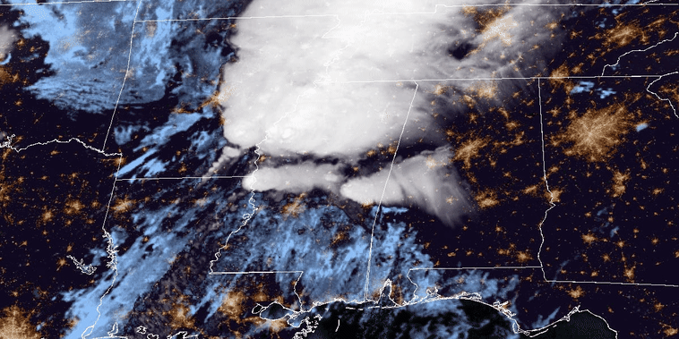Southern Mississippi Valley satellite view, on Friday.