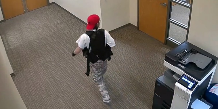 Nashville police release surveillance footage showing shooter entering school.