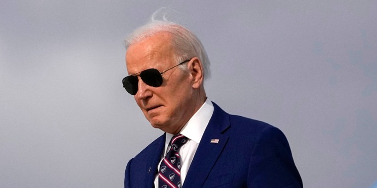 President Joe Biden arrives at Andrews Air Force Base, Md., on March 28, 2023.