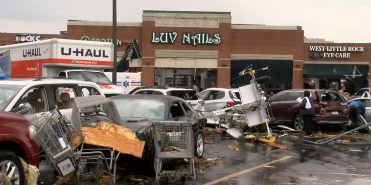 Damage from a tornado in Little Rock, Ark.
