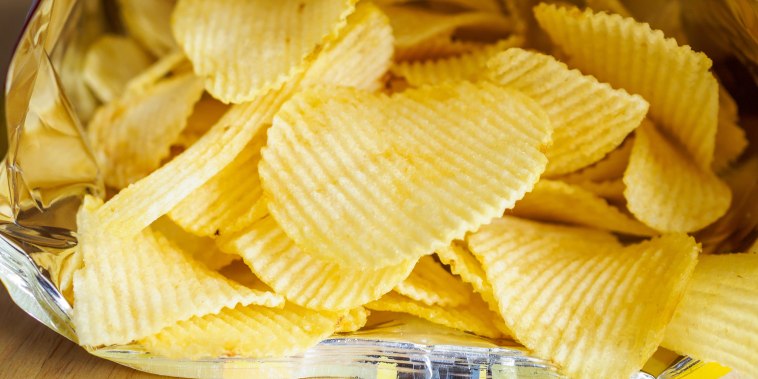 potato chips open bag 