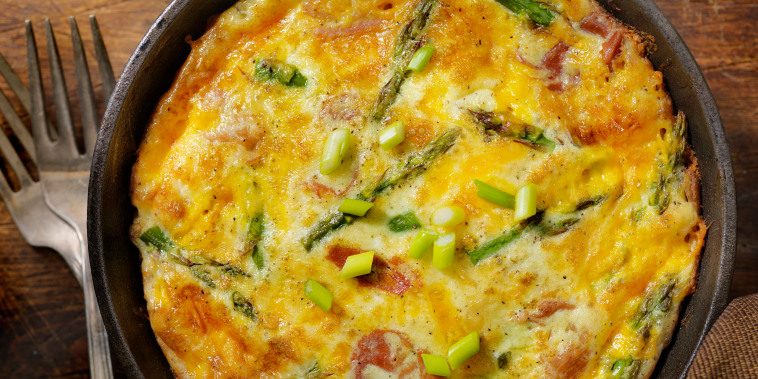Cheese Frittata with Asparagus and Prosciutto