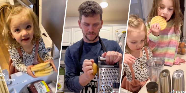 screengrabs from TikTok video from @cookingwithkids321