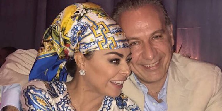 La actriz Yadhira Carrillo con su esposo Juan Collado de fiesta.