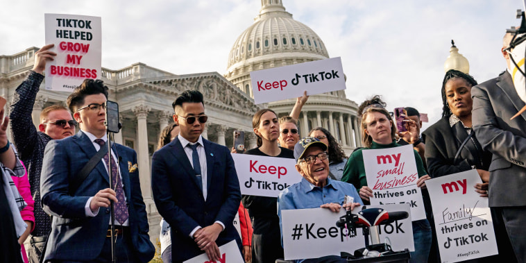 TikTok creators rally outside the Capitol in Washington, D.C.