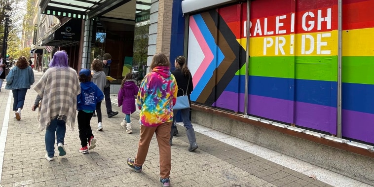 An LGBTQ pride mural in downtown Raleigh