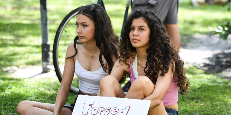 Abortion rights activists at a rally in Delray Beach, Fla. on May 14, 2022 