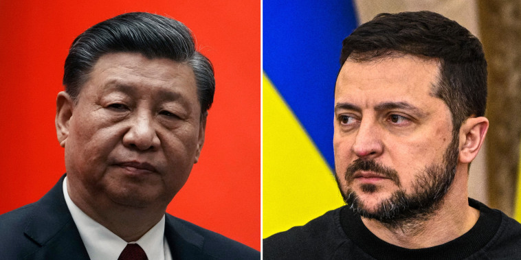 Chinese President Xi Jinping and Ukrainian President Volodymyr Zelenskyy.