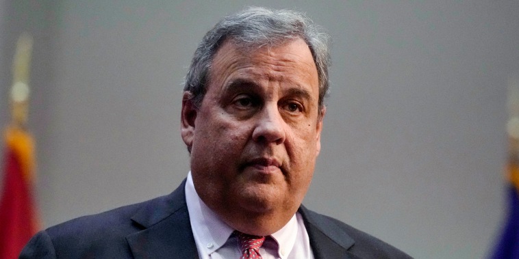 Former New Jersey Gov. Chris Christie in Henniker, N.H., on April 20, 2023.