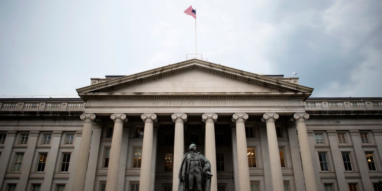 The U.S. Treasury Dept. Building on Thursday, June 27. This week the Deptartment announced new sanctions on Iran and Venezuela, as well as beginning a review to determine why the decision to change the planned redesign of the $20 Bill with Harriet Tubman was recently abandonned.