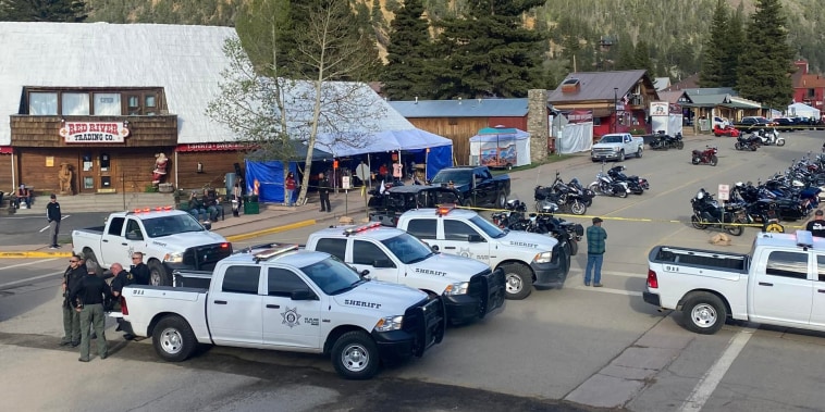 Three people were killed and at least five injured in Red River, New Mexico, after rival biker gangs opened fire during a popular motorcycle rally on Sunday.
