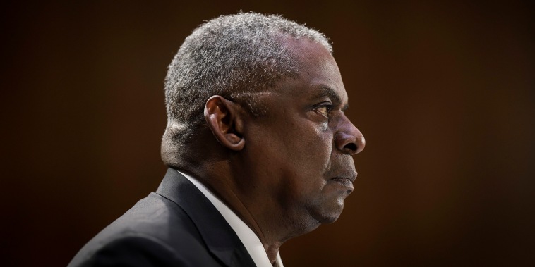 Secretary of Defense Lloyd Austin during a Senate hearing on May 16, 2023.