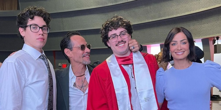 Marc Anthony and ex-wife Dayanara Torres with their two sons.