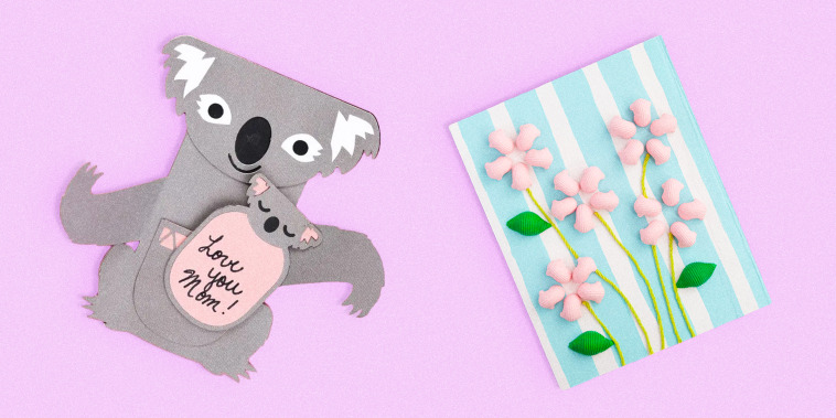 koala card and pasta flower card 