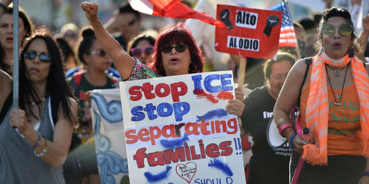 Protesters rally in Los Angeles in 2018 against the forced separation of migrant children from their parents at the U.S.-Mexico border.