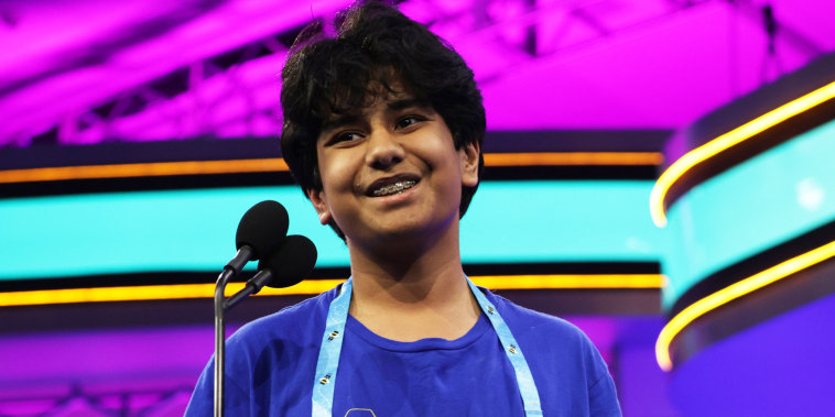Dev Shah participates in the Scripps National Spelling Bee