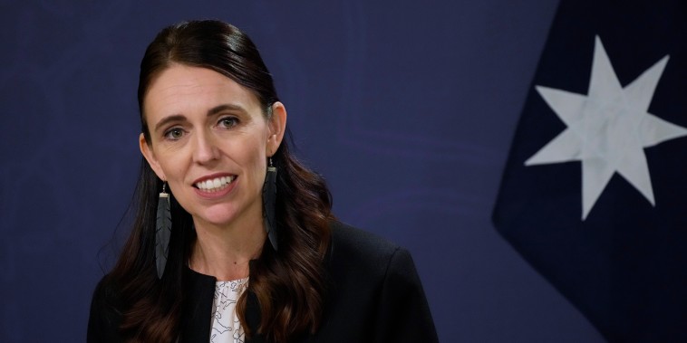 Jacinda Ardern during a joint press conference with Australia's Prime Minister Anthony Albanese in Sydney, Australia.
