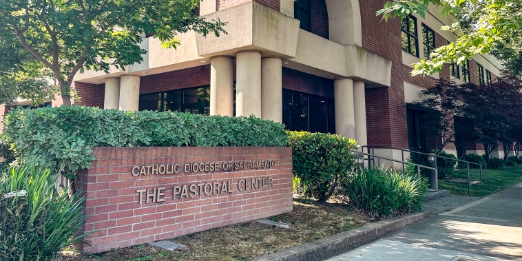 The Roman Catholic Diocese of Sacramento in Sacramento, Calif., on June 5, 2023, where sixteen migrants from Venezuela and Colombia were brought on June 2, after being flown from Texas to Sacramento. 