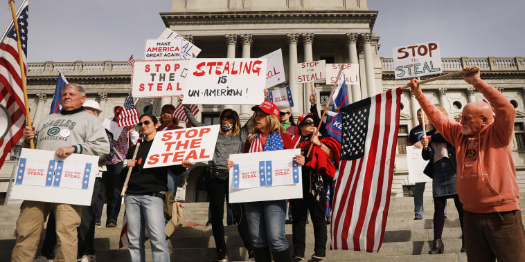Image: Trump Supporters Hold "Stop The Steal" Protest At Pennsylvania State Capitol