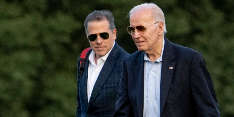 Hunter Biden and Joe Biden at Fort McNair in Washington