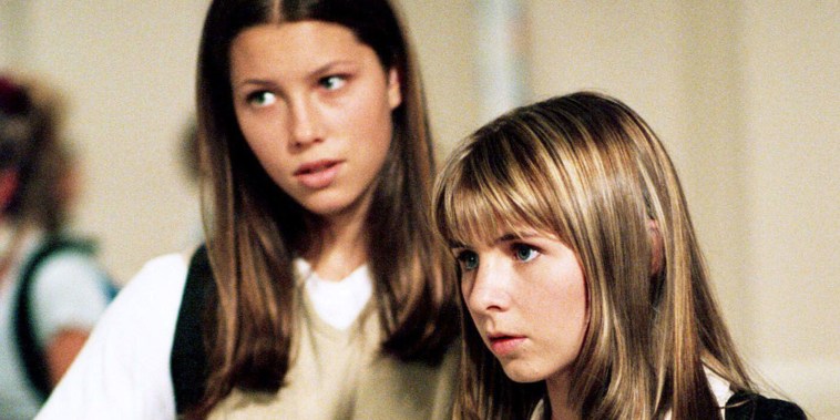 Beverly Mitchell and Jessica Biel in &th Heaven, 1996.