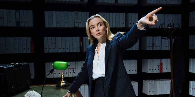 Jodie Comer in character in "Prima Facie." 
