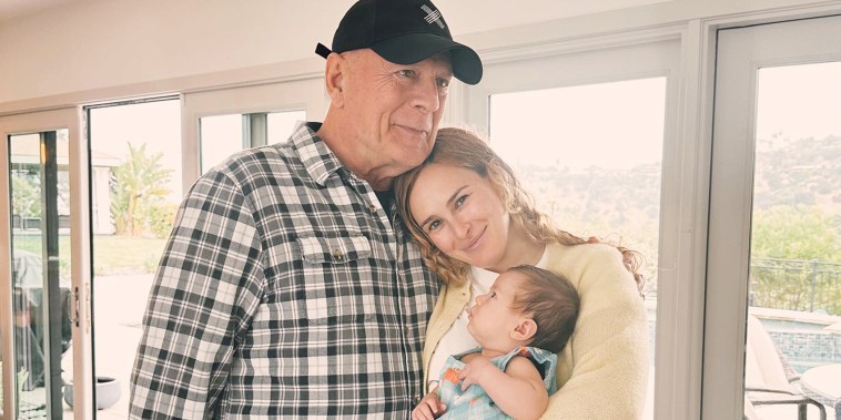 Rumer Willis and Bruce Willis with her daughter Louetta