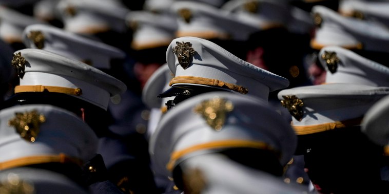 Graduates at the U.S. Military Academy in West Point, N.Y., on May 27, 2023.