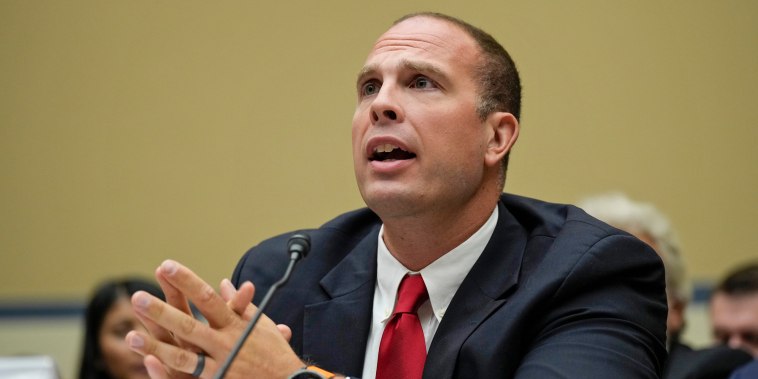 David Grusch testifies during a House Oversight Committee hearing on Capitol Hill on July 26, 2023.