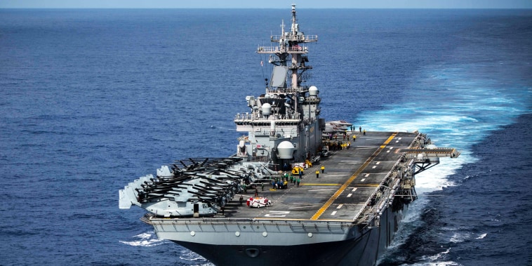 The Wasp-class amphibious assault ship USS Essex (LHD 2) on Aug. 1, 2018.