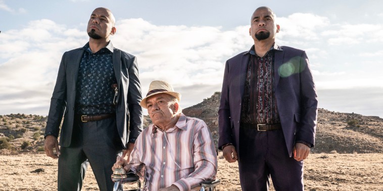 Actors Luis Moncada, Daniel Moncada and Mark Margolis (center) in  "Better Call Saul".