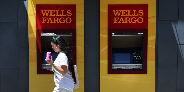 A person walks past a Wells Fargo bank on May 17, 2023 in New York City.