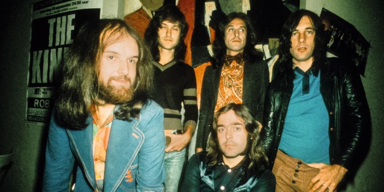 From left, John Gosling, Dave Davies, John Dalton (front), Ray Davies and Mick Avory of The Kinks at Concertgebouw on Sept. 29, 1973 in Amsterdam.