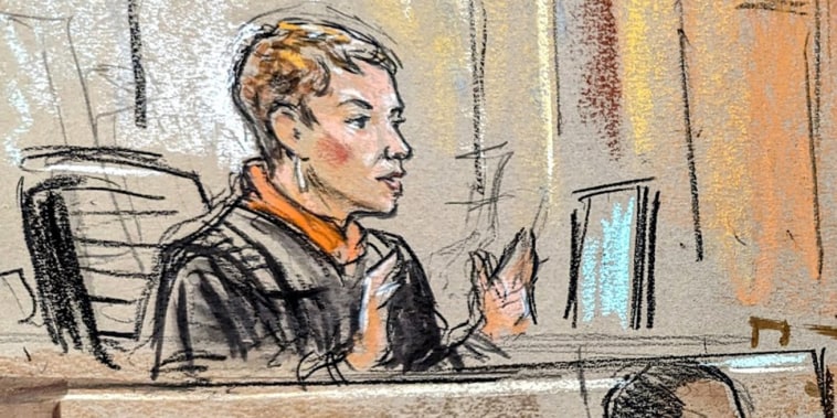 A sketch of John Lauro arguing with Judge Tanya Chutkan in court