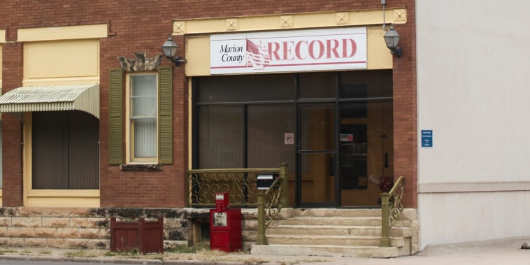 The Marion County Record in Marion, Kan., on Aug. 13, 2023.