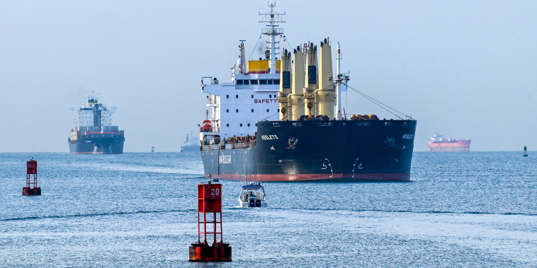 A ship navigates the Panama Canal in Panama City on June 12, 2023.