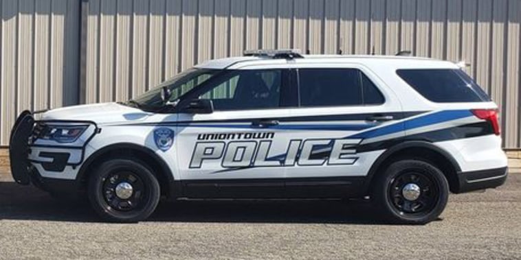 Police vehicles in Uniontown, Ohio.
