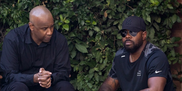 Denzel Washington and director Antoine Fuqua on the set of  "The Equalizer 3" in Italy.