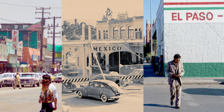 Photo Illustration: Archival images of Tijuana, Calexico, and a modern image of Paul Ratje