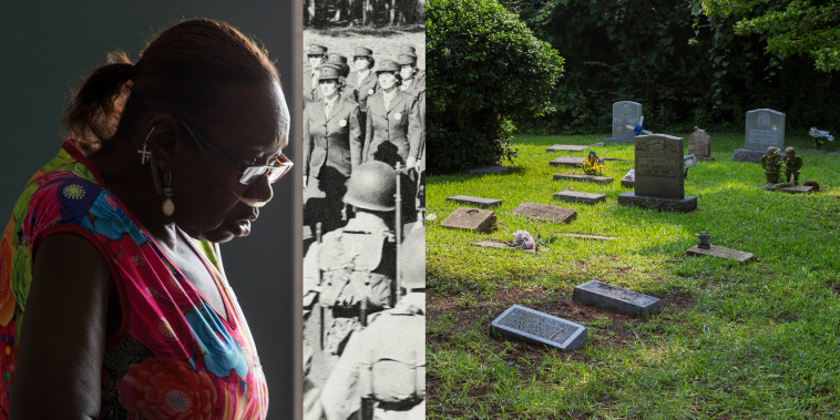 Images of Crystal Dickens; women Marines at Camp Lejeune during World War II; and the gravestones of babies who died.