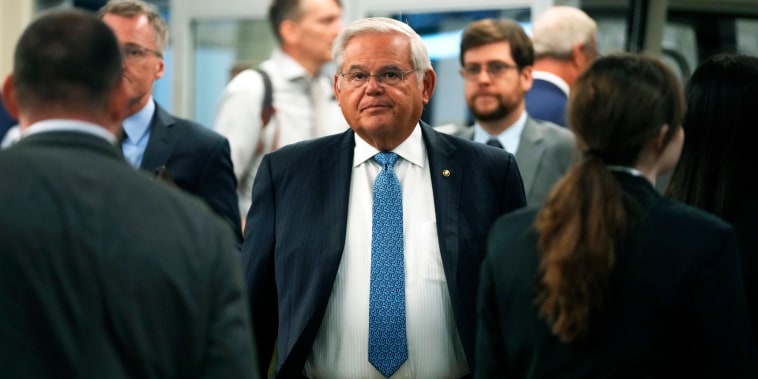 Sen. Bob Menendez arrives for a vote on Capitol