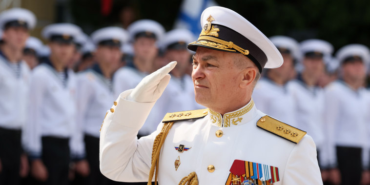 Viktor Sokolov during a graduation ceremony at the Nakhimov Black Sea Higher Naval School in Sevastopol, Russia