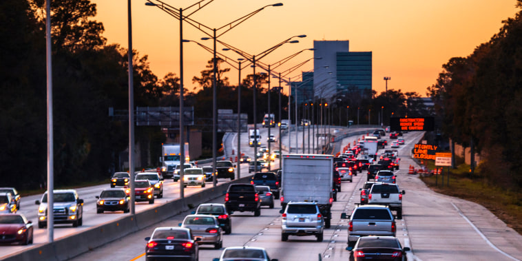 Highway traffic to Jacksonville, Florida, US
