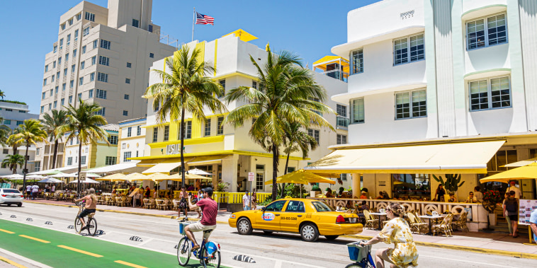 Buildings along Ocean Drive in Miami Beach's Art Deco district.