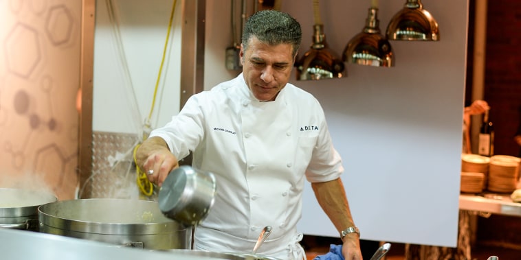Chef Michael Chiarello prepares a dish.