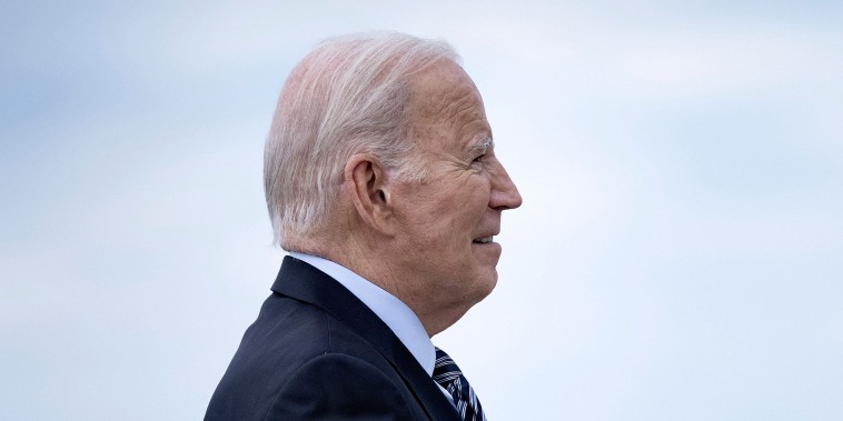 President Joe Biden boards Air Force One at Joint Base Andrews in Maryland, on Oct. 17, 2023, en route to Israel.