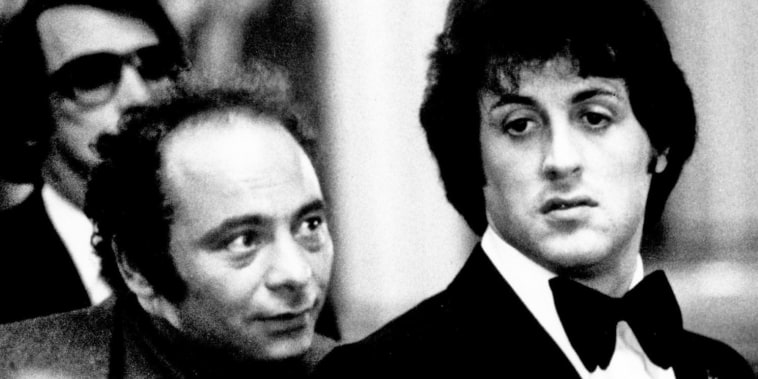 Burt Young and Sylvester Stallone in "Rocky II." 