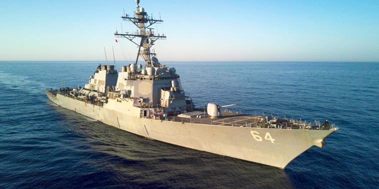 The Arleigh Burke-class guided-missile destroyer USS Carney (DDG 64)